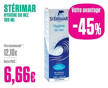 Promotions Stérimar hygiène du nez - Sterimar - Valide de 29/01/2024 à 29/02/2024 chez Medi-Market