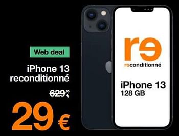 Promotions Apple iphone 13 reconditionné - Apple - Valide de 01/02/2024 à 19/02/2024 chez Orange