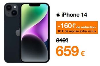 Promotions Apple iphone 14 - Apple - Valide de 01/02/2024 à 19/02/2024 chez Orange