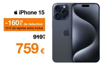 Promotions Apple iphone 15 - Apple - Valide de 01/02/2024 à 19/02/2024 chez Orange