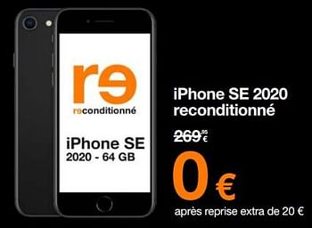 Promotions Apple iphone se 2020 reconditionné - Apple - Valide de 01/02/2024 à 19/02/2024 chez Orange