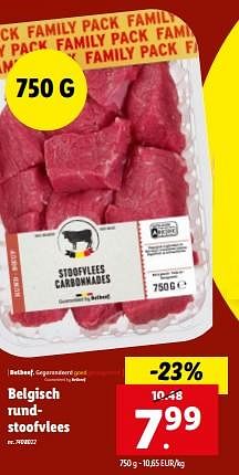 Promoties Belgisch rundstoofvlees - Huismerk - Lidl - Geldig van 21/02/2024 tot 27/02/2024 bij Lidl