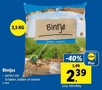 Promoties Bintjes - Huismerk - Lidl - Geldig van 21/02/2024 tot 27/02/2024 bij Lidl