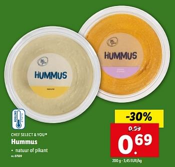 Promoties Hummus - Chef select & you - Geldig van 21/02/2024 tot 27/02/2024 bij Lidl
