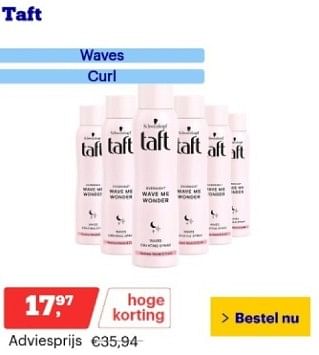 Promoties Taft waves curl - Taft - Geldig van 12/02/2024 tot 18/02/2024 bij Bol.com