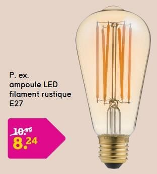 Promotions Ampoule led filament rustique e27 - Produit maison - Leen Bakker - Valide de 01/02/2024 à 25/02/2024 chez Leen Bakker