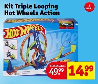 Promotions Kit triple looping hot wheels action - Hot Wheels - Valide de 13/02/2024 à 26/02/2024 chez Kruidvat