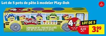 Promotions Lot de 5 pots de pâte à modeler play-doh - Hasbro - Valide de 13/02/2024 à 26/02/2024 chez Kruidvat