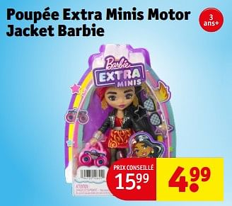 Promotions Poupée extra minis motor jacket barbie - Mattel - Valide de 13/02/2024 à 26/02/2024 chez Kruidvat
