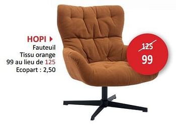 Promoties Hopi fauteuil - Huismerk - Weba - Geldig van 09/02/2024 tot 28/03/2024 bij Weba