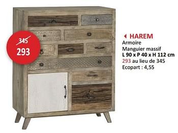 Promotions Harem armoire - Produit maison - Weba - Valide de 09/02/2024 à 28/03/2024 chez Weba