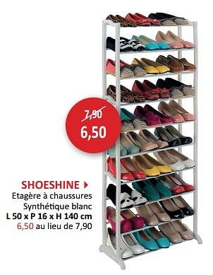 Promotions Shoeshine etagère à chaussures - Produit maison - Weba - Valide de 09/02/2024 à 28/03/2024 chez Weba