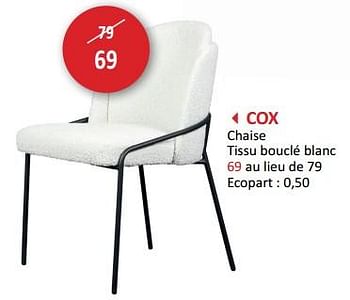 Promotions Cox chaise - Produit maison - Weba - Valide de 09/02/2024 à 28/03/2024 chez Weba