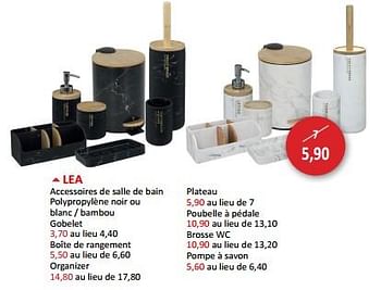 Promotions Lea accessoires de salle de bain - Produit maison - Weba - Valide de 09/02/2024 à 28/03/2024 chez Weba