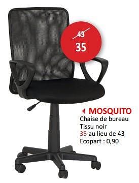 Promoties Mosquito chaise de bureau - Huismerk - Weba - Geldig van 09/02/2024 tot 28/03/2024 bij Weba