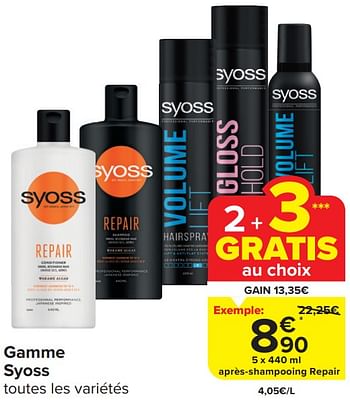 Promotions Après-shampooing repair - Syoss - Valide de 14/02/2024 à 20/02/2024 chez Carrefour