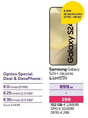 Promoties Samsung galaxy s24+ 256 gb 5g - Samsung - Geldig van 01/02/2024 tot 01/05/2024 bij Proximus