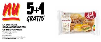 Promoties La lorraine sandwiches boter of meergranen - La Lorraine - Geldig van 14/02/2024 tot 20/02/2024 bij Jumbo