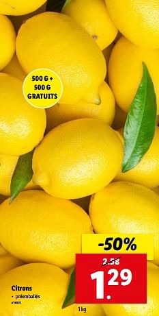 Promoties Citrons - Huismerk - Lidl - Geldig van 21/02/2024 tot 27/02/2024 bij Lidl