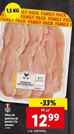 Promotions Filets de poitrine de poulet à la minute - Produit maison - Lidl - Valide de 21/02/2024 à 27/02/2024 chez Lidl