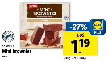 Promotions Mini brownies - Sondey - Valide de 21/02/2024 à 27/02/2024 chez Lidl