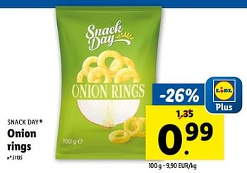 Promotions Onion rings - Snack Day - Valide de 21/02/2024 à 27/02/2024 chez Lidl
