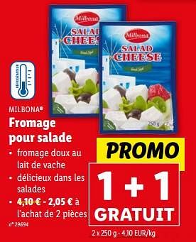 Promotions Fromage pour salade - Milbona - Valide de 21/02/2024 à 27/02/2024 chez Lidl