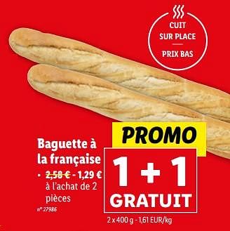 Promotions Baguette à la française - Produit maison - Lidl - Valide de 21/02/2024 à 27/02/2024 chez Lidl