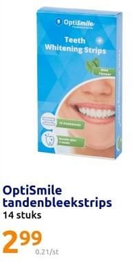 Promoties Optismile tandenbleekstrips - OptiSmile - Geldig van 14/02/2024 tot 20/02/2024 bij Action
