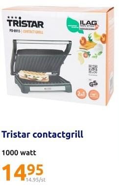 Promoties Tristar contactgrill - Tristar - Geldig van 14/02/2024 tot 20/02/2024 bij Action