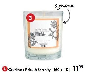 Promoties Geurkaars relax + serenity - Huismerk - DI - Geldig van 14/02/2024 tot 27/02/2024 bij DI