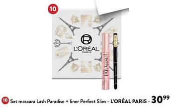 Promoties Set mascara lash paradise + liner perfect slim - L'Oreal Paris - Geldig van 14/02/2024 tot 27/02/2024 bij DI