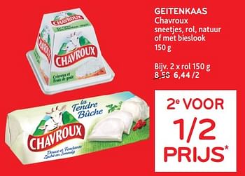 Promoties Geitenkaas chavroux 2e voor 1-2 prijs - Chavroux - Geldig van 14/02/2024 tot 27/02/2024 bij Alvo