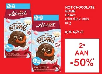 Promoties Hot chocolate bomb libeert 2e aan -50% - Libeert - Geldig van 14/02/2024 tot 27/02/2024 bij Alvo