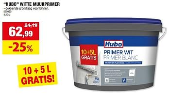 Promotions Hubo witte muurprimer - Produit maison - Hubo  - Valide de 14/02/2024 à 25/02/2024 chez Hubo