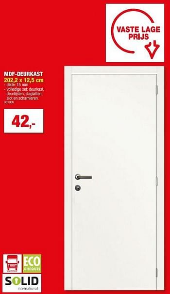 Promoties Mdf-deurkast - Huismerk - Hubo  - Geldig van 14/02/2024 tot 25/02/2024 bij Hubo
