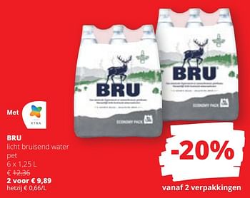 Promoties Bru licht bruisend water - Bru - Geldig van 15/02/2024 tot 28/02/2024 bij Spar (Colruytgroup)