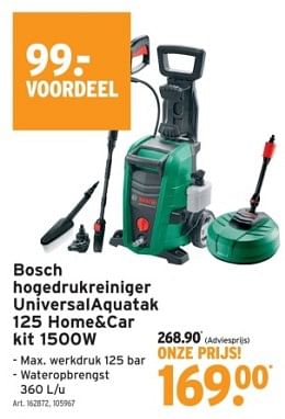 Promotions Bosch hogedrukreiniger universalaquatak 125 home+car kit - Bosch - Valide de 14/02/2024 à 27/02/2024 chez Gamma