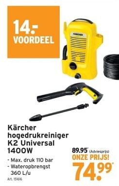 Promotions Kärcher hogedrukreiniger k2 universal - Kärcher - Valide de 14/02/2024 à 27/02/2024 chez Gamma