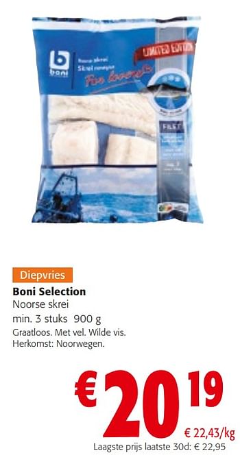 Promoties Boni selection noorse skrei - Boni - Geldig van 14/02/2024 tot 27/02/2024 bij Colruyt