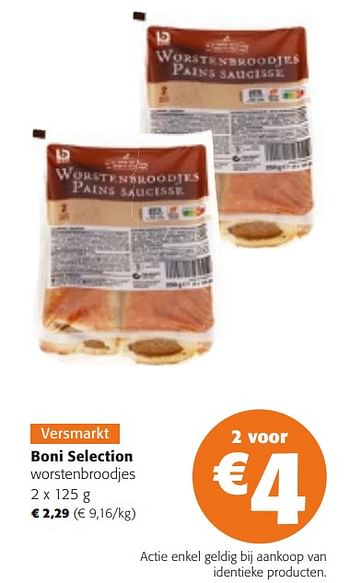 Promoties Boni selection worstenbroodjes - Boni - Geldig van 14/02/2024 tot 27/02/2024 bij Colruyt