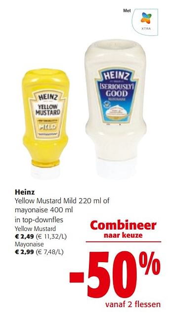 Promoties Heinz yellow mustard mild of mayonaise - Heinz - Geldig van 14/02/2024 tot 27/02/2024 bij Colruyt