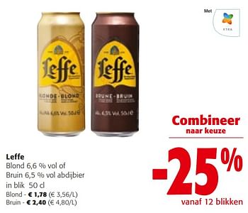 Promoties Leffe blond of bruin l abdijbier - Leffe - Geldig van 14/02/2024 tot 27/02/2024 bij Colruyt