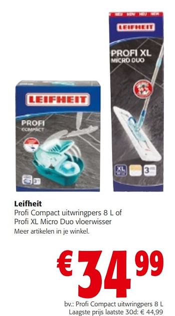 Promoties Leifheit profi compact uitwringpers - Leifheit - Geldig van 14/02/2024 tot 27/02/2024 bij Colruyt
