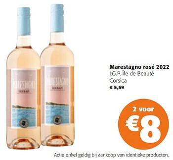 Promoties Marestagno rosé 2022 i.g.p. île de beauté corsica - Rosé wijnen - Geldig van 14/02/2024 tot 27/02/2024 bij Colruyt