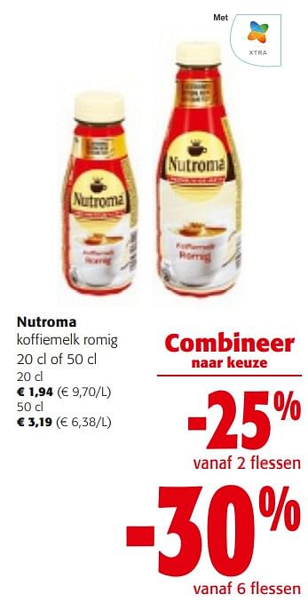 Promoties Nutroma koffiemelk romig - Nutroma - Geldig van 14/02/2024 tot 27/02/2024 bij Colruyt