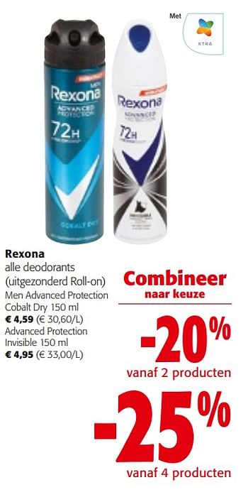 Promoties Rexona alle deodorants - Rexona - Geldig van 14/02/2024 tot 27/02/2024 bij Colruyt
