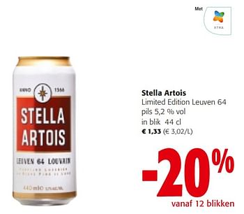 Promoties Stella artois limited edition leuven 64 pils - Stella Artois - Geldig van 14/02/2024 tot 27/02/2024 bij Colruyt