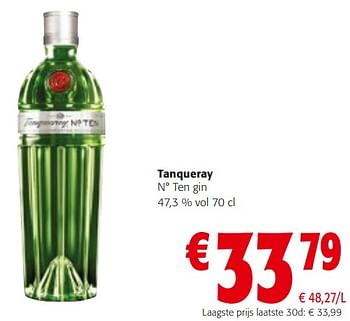 Promoties Tanqueray n° ten gin - Tanqueray - Geldig van 14/02/2024 tot 27/02/2024 bij Colruyt