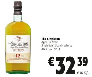 Promoties The singleton aged 12 years single malt scotch whisky - The Singleton - Geldig van 14/02/2024 tot 27/02/2024 bij Colruyt